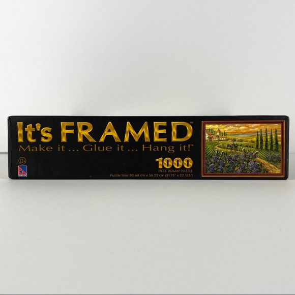 NEW It's Framed Jigsaw Puzzle Vineyard Painting 1000 Pieces 32X22 inches - Picture 3 of 10